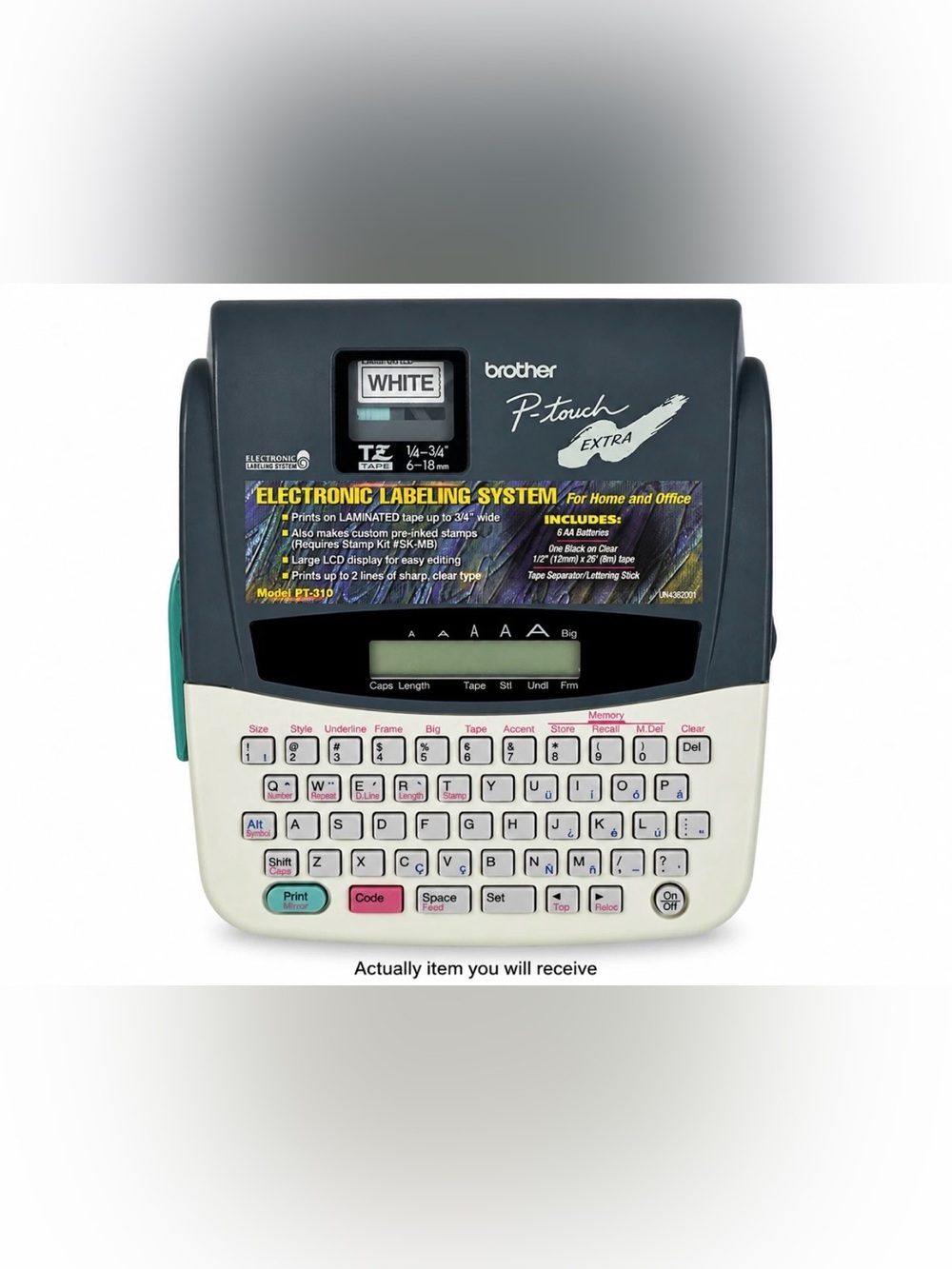 Brother P-Touch Extra PT-310 Electronic Label Maker + TZ Tapes Manuals Box